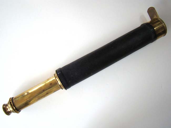A Nice English single draw Mariner's Telescope with leather wrapped barrel circa 1840